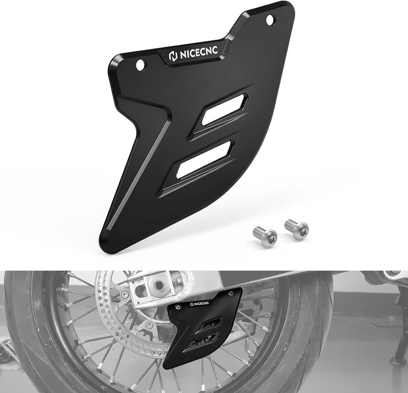 NICECNC Black Rear Brake Disc Guard Protector Cover Compatible with Suzuki DRZ400SM 2005-2024 CNC Aluminum See Fitment - Image 1